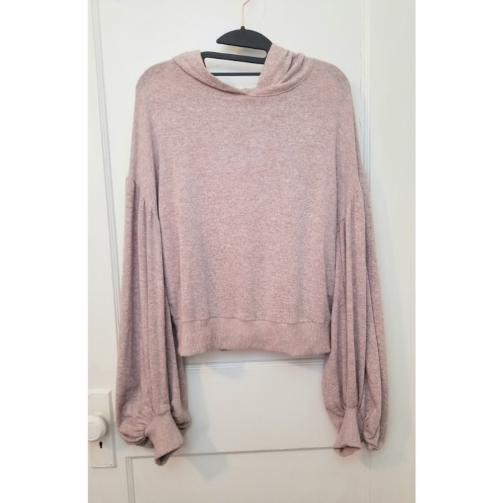 Express Pink Sweater Hoodie bell sleeves XS